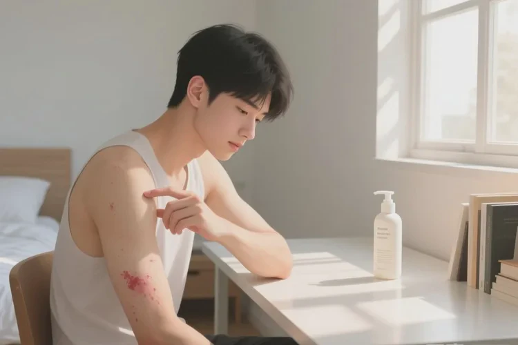 青年人手臂上長濕疹能靠自己自愈嗎(圖1)