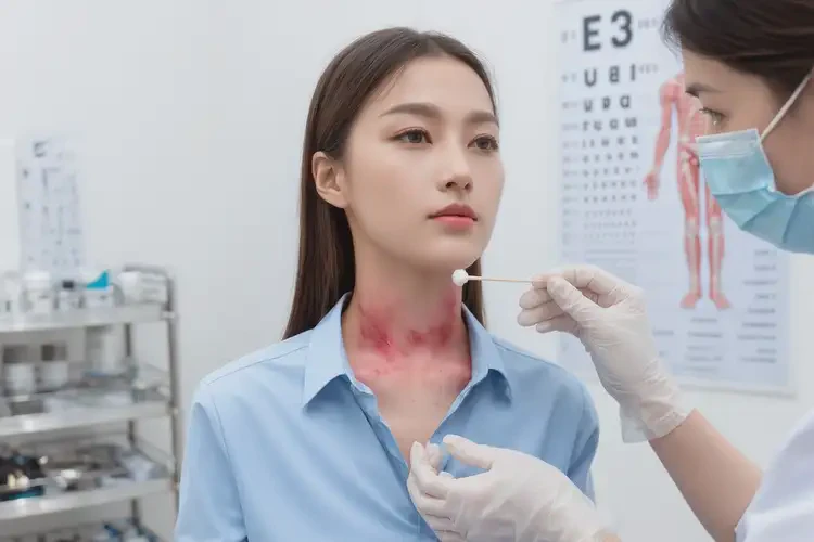 女生脖子上出現(xiàn)濕疹可以治好嗎(圖3)