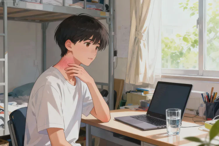 大學(xué)生脖子偶爾長濕疹能靠自己自愈嗎(圖1)