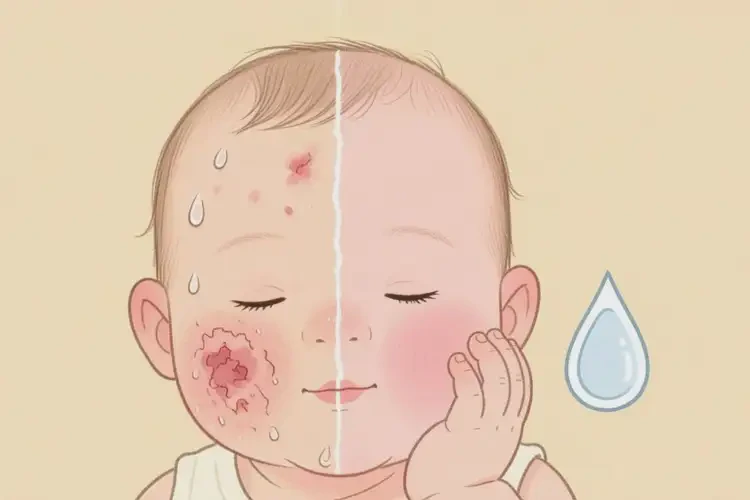 寶寶面部容易長濕疹可以治好嗎(圖1)