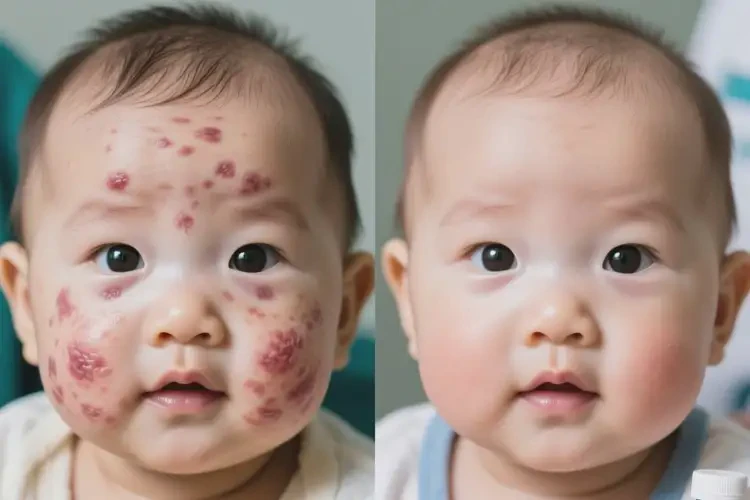 嬰幼兒面部長濕疹可以治好嗎(圖2)
