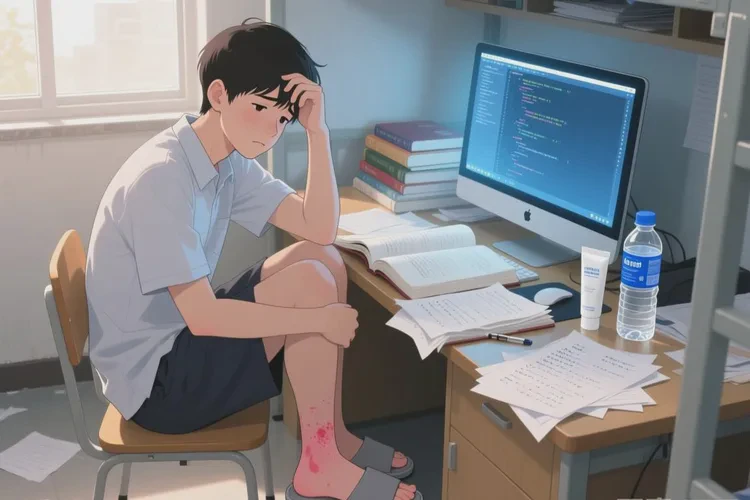 大學生腳上出現(xiàn)濕疹能靠自己自愈嗎(圖1)