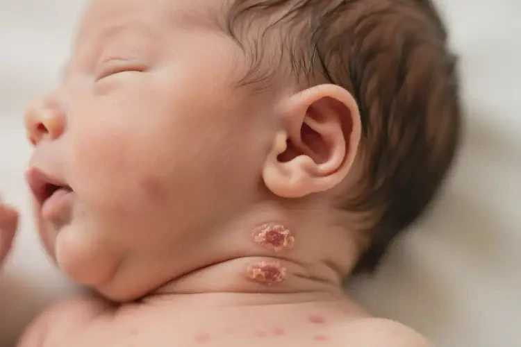 新生兒脖子上偶爾長濕疹可以治好嗎(圖3)