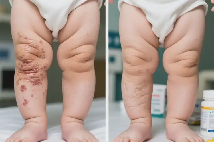 嬰兒小腿長(zhǎng)濕疹可以治好嗎(圖2)