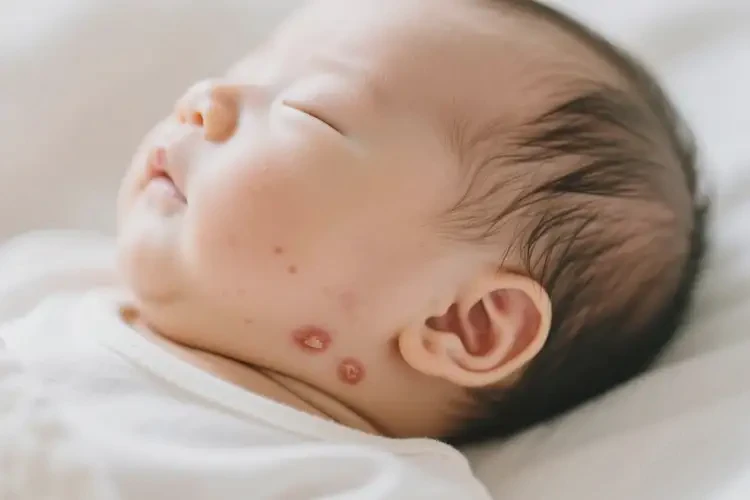 新生兒脖子上偶爾長濕疹可以治好嗎(圖1)