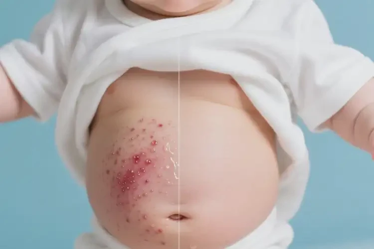嬰兒肚子上起濕疹可以治好嗎(圖2)