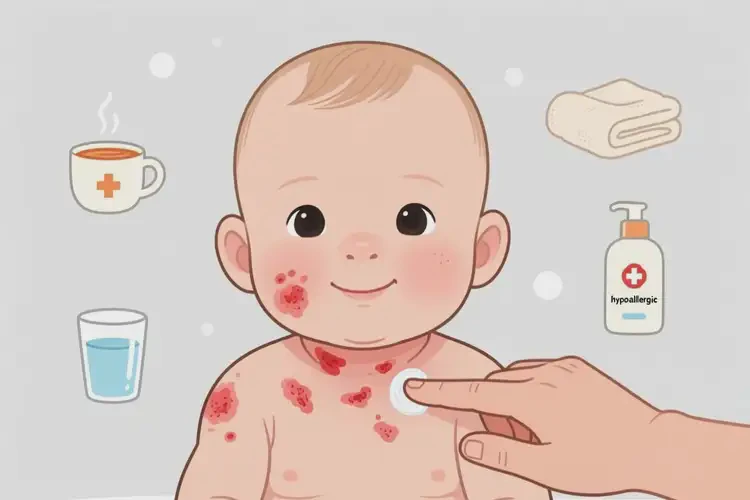 嬰兒脖子上容易長濕疹可以治好嗎(圖2)