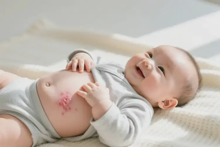 寶寶肚子上長濕疹可以治好嗎(圖2)