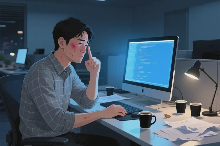 男人面部偶爾長濕疹能靠自己自愈嗎(圖1)