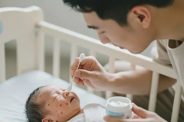 新生兒臉上經(jīng)常起濕疹可不可以根治(圖3)