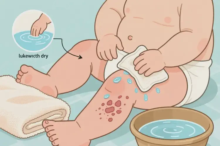 嬰兒大腿上長濕疹可以治好嗎(圖3)