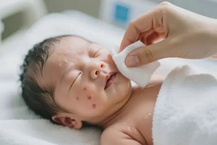 新生兒臉上經(jīng)常起濕疹可不可以根治(圖1)
