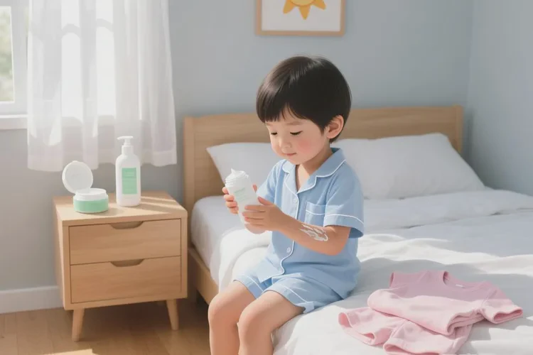 孩子手臂出現(xiàn)濕疹可以治愈嗎(圖1)