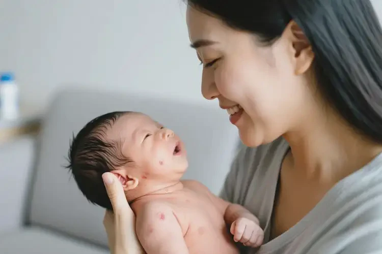 新生儿脖子上出湿疹可以治好吗(图2)