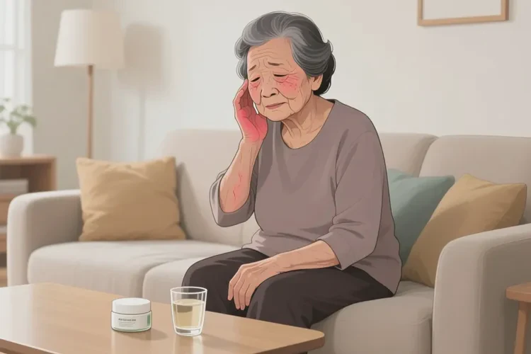 老年人面部出现湿疹能靠自己自愈吗(图1)