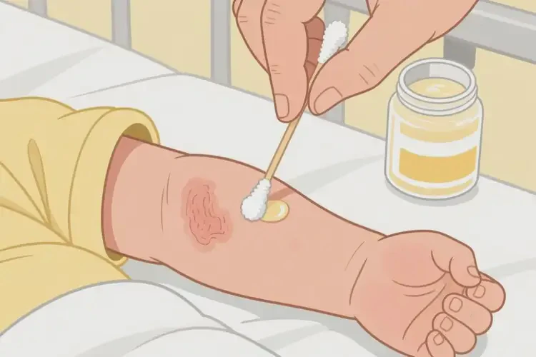 新生兒手臂上出現(xiàn)濕疹可以治好嗎(圖1)