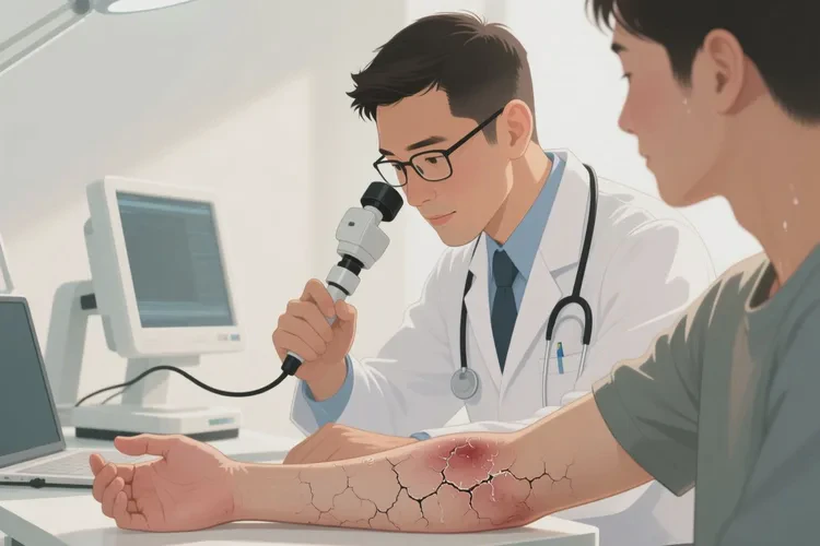 男人手臂上出現(xiàn)濕疹能靠自己自愈嗎(圖2)