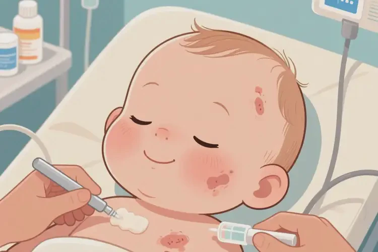 嬰兒臉上長(zhǎng)濕疹可以治好嗎(圖1)