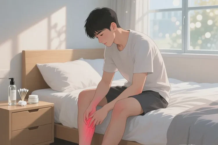 青年人小腿上出濕疹能靠自己自愈嗎(圖1)