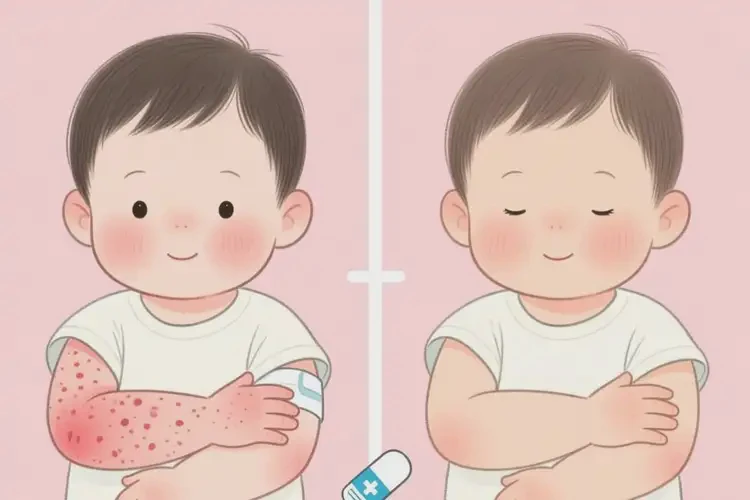 小兒手臂長(zhǎng)濕疹可以治好嗎(圖2)