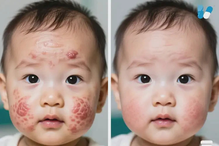 嬰幼兒面部長濕疹可以治好嗎(圖1)