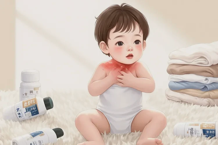 寶寶脖子上偶爾長濕疹可以治愈嗎(圖1)