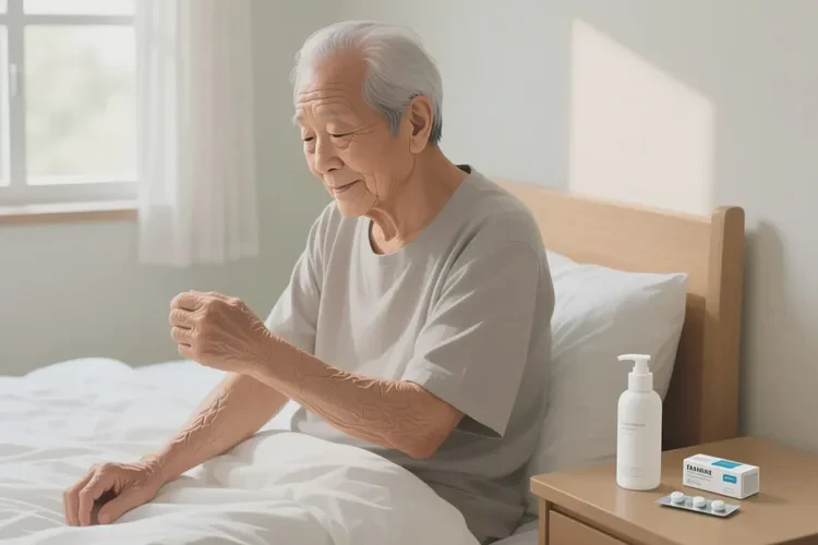 老人身上起濕疹可以治愈嗎(圖1)