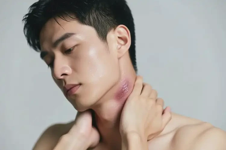 男人脖子有濕疹可以治好嗎(圖1)