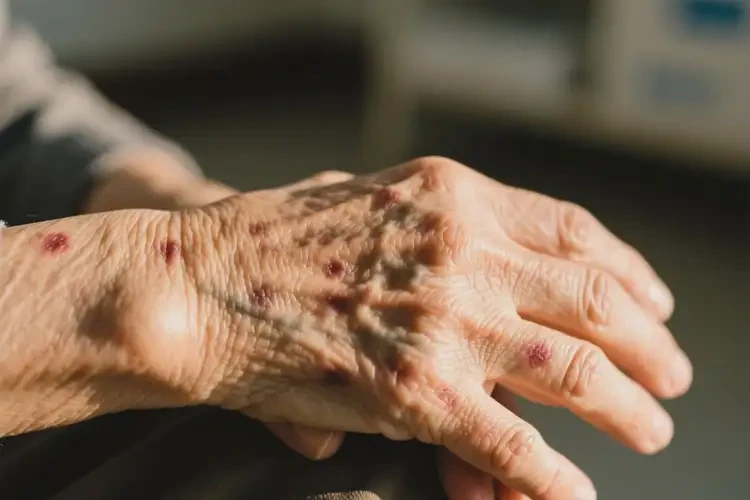 老人手臂上偶爾長濕疹可以治好嗎(圖1)
