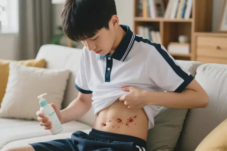 中學生肚子上偶爾長濕疹可以治好嗎(圖1)