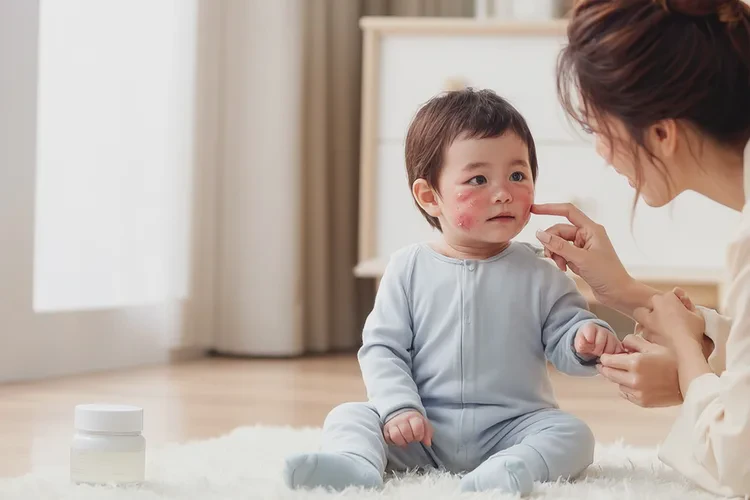 寶寶臉上經(jīng)常起濕疹可以治愈嗎(圖1)