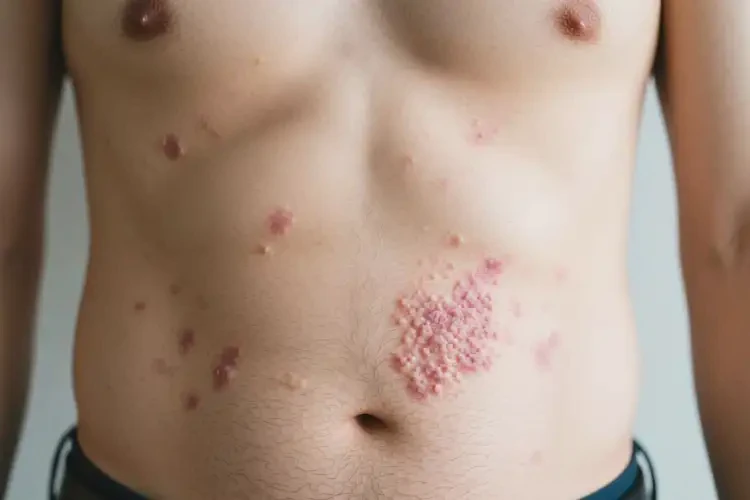 男人肚子長(zhǎng)濕疹可不可以根治(圖1)