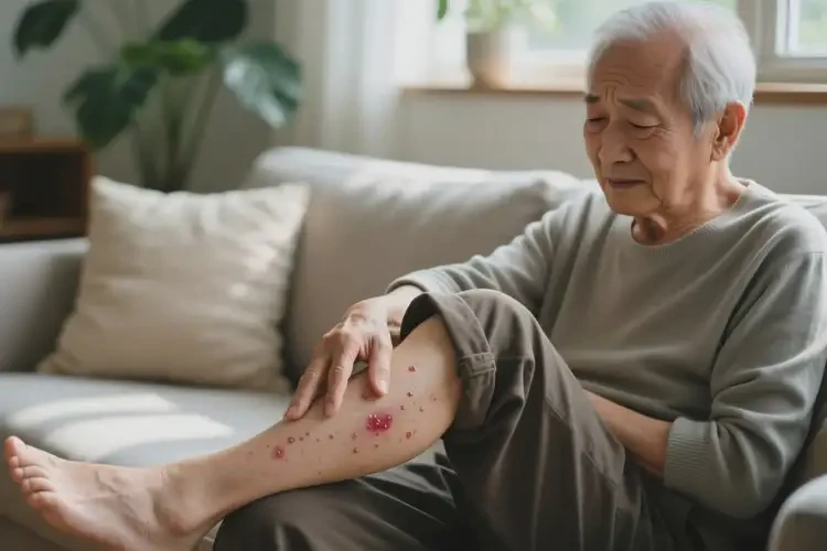 老人大腿上偶爾長(zhǎng)濕疹可以治好嗎(圖2)