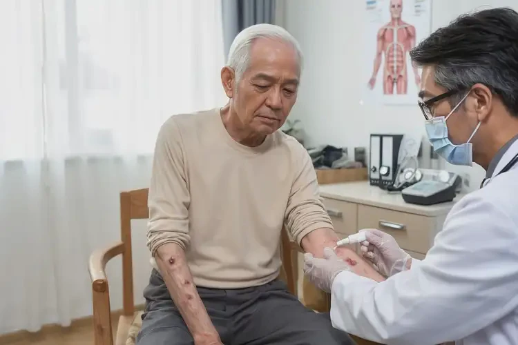 老人大腿上出現(xiàn)濕疹可以治好嗎(圖3)