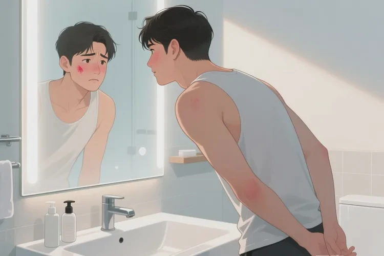 男人臉上偶爾長濕疹能靠自己自愈嗎(圖1)