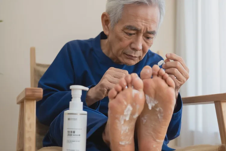 老人腳上出現(xiàn)濕疹可以治愈嗎(圖1)