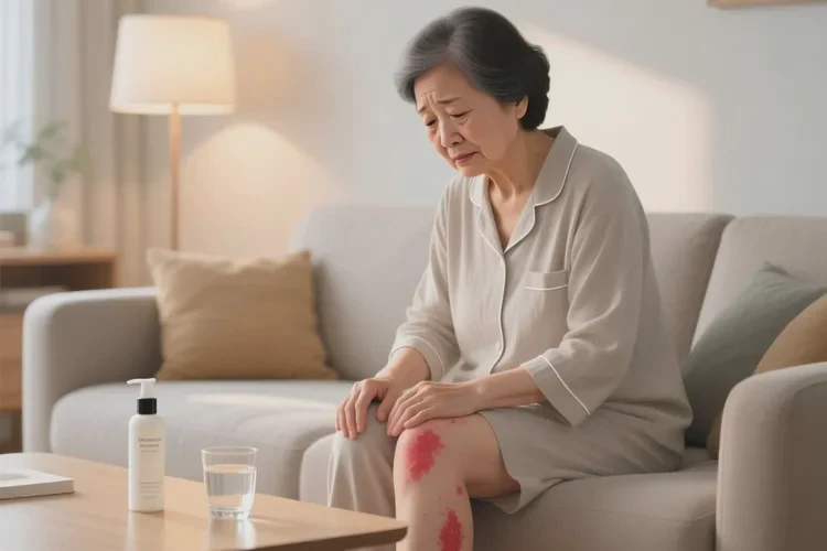 老年人大腿偶爾起濕疹能靠自己自愈嗎(圖1)