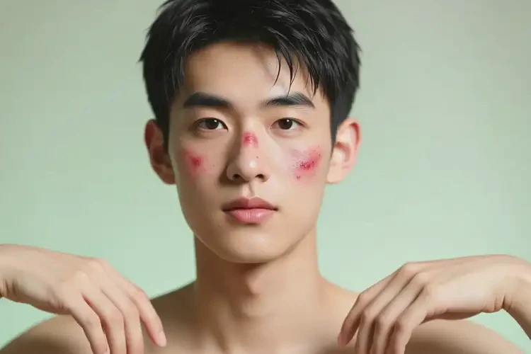 青年人面部容易長濕疹可以治好嗎(圖1)