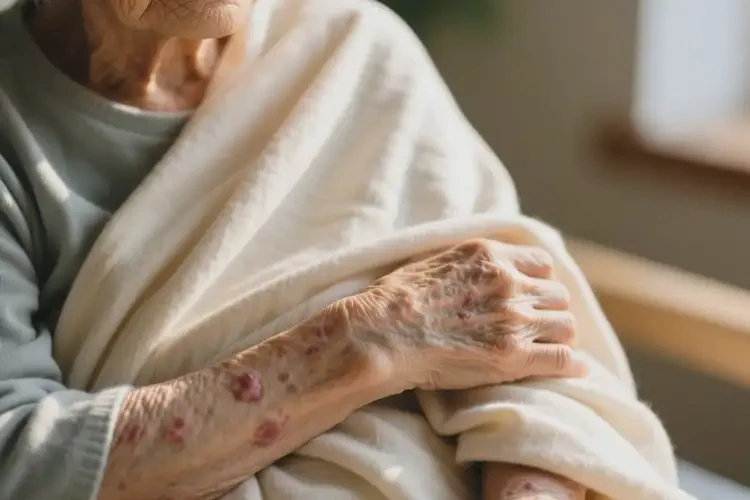 老人手臂上長(zhǎng)濕疹可以治好嗎(圖2)