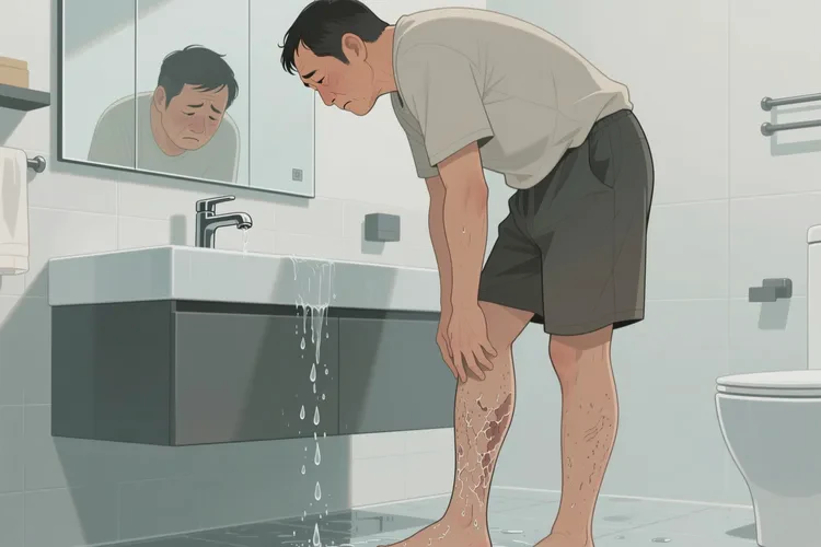 男人小腿上偶爾起濕疹能靠自己自愈嗎(圖1)