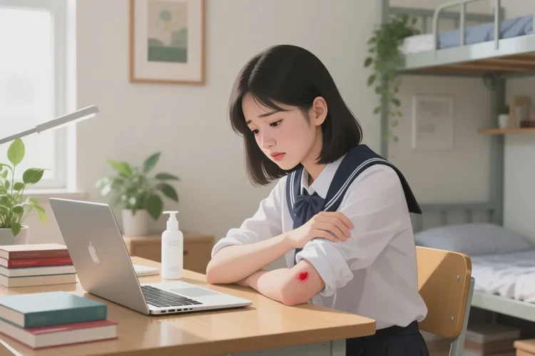 大學(xué)生手臂偶爾長濕疹能靠自己自愈嗎(圖1)