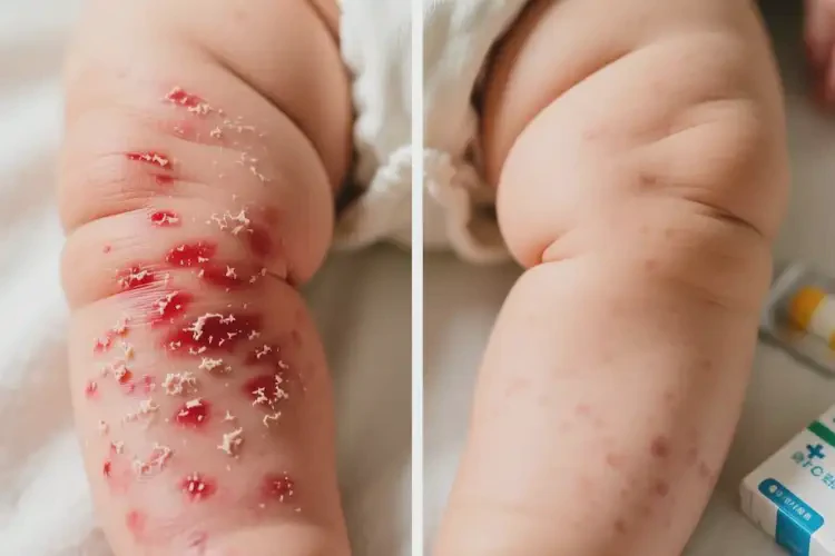 嬰兒大腿上偶爾長濕疹可以治好嗎(圖2)