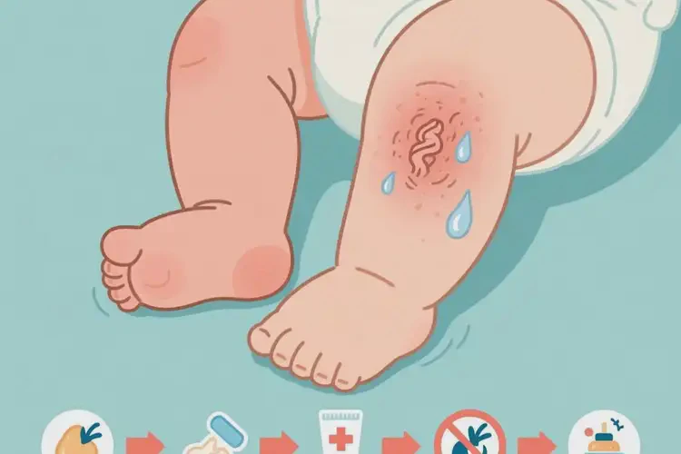 嬰兒小腿上出現(xiàn)濕疹可以治好嗎(圖3)