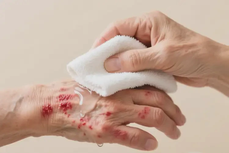 老人手上偶尔起湿疹可以治好吗(图1)