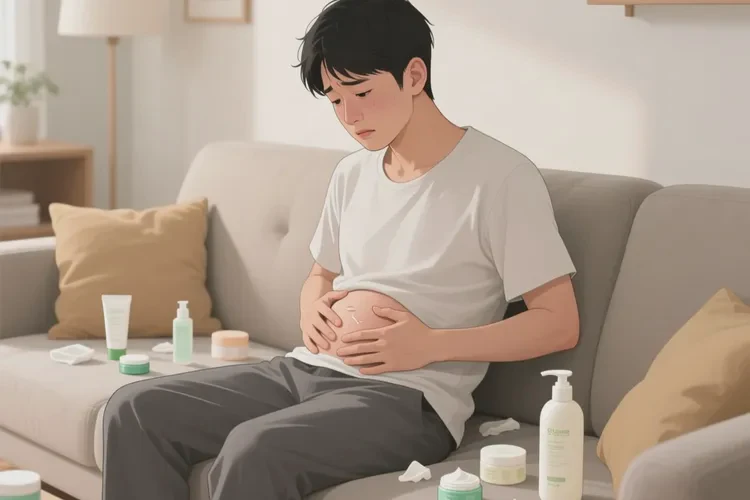 青年人肚子偶爾長濕疹能靠自己自愈嗎(圖1)