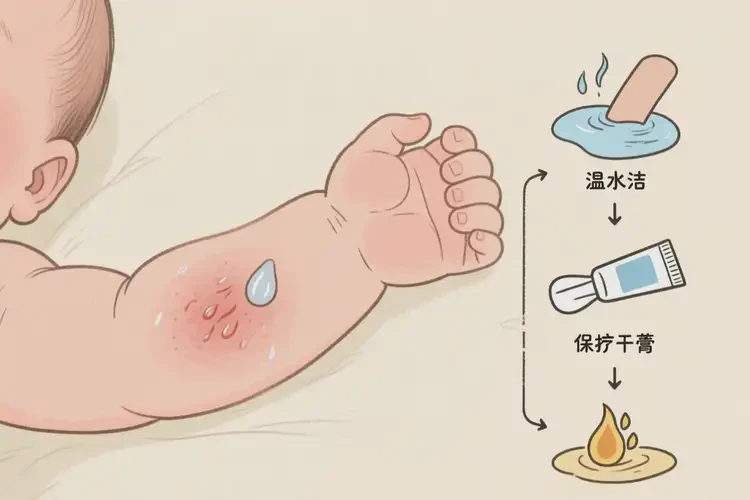 新生兒手臂出濕疹可以治好嗎(圖1)