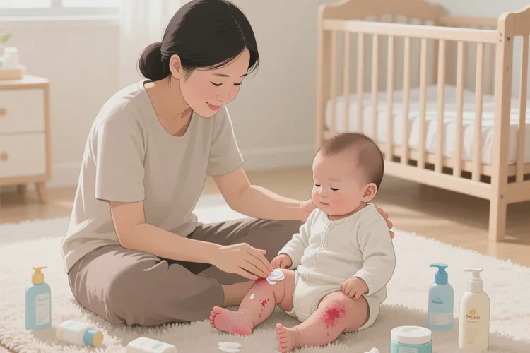 婴儿小腿上有湿疹可以治愈吗(图1)