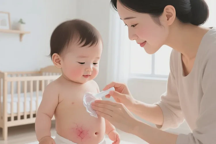 孩子肚子上出現(xiàn)濕疹可以治愈嗎(圖1)