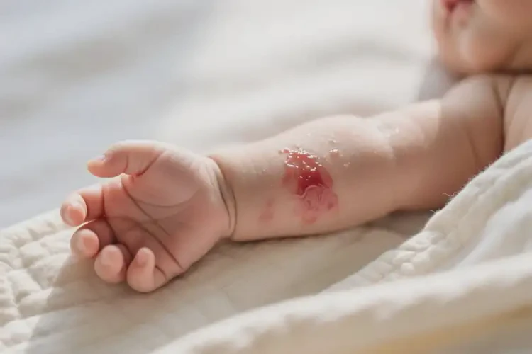 新生兒手臂上有濕疹可以治好嗎(圖3)