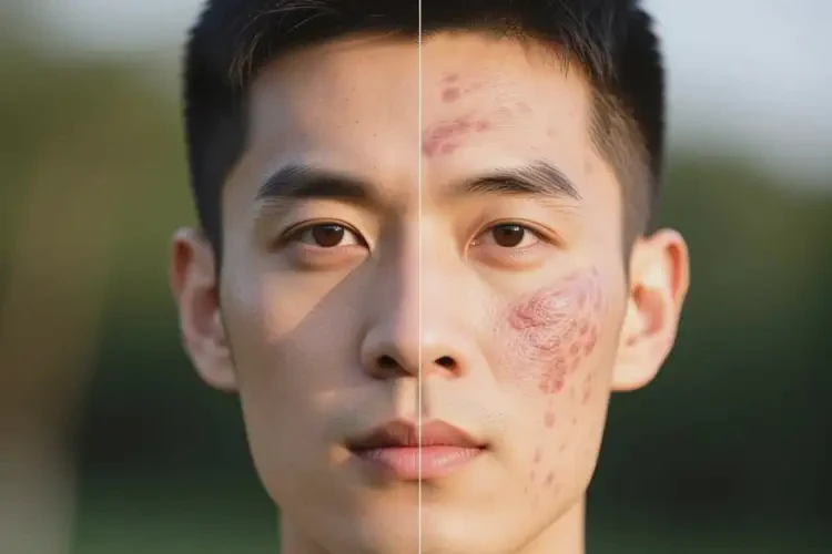 男生臉上出濕疹可以治好嗎(圖2)